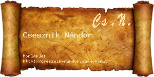 Csesznik Nándor névjegykártya